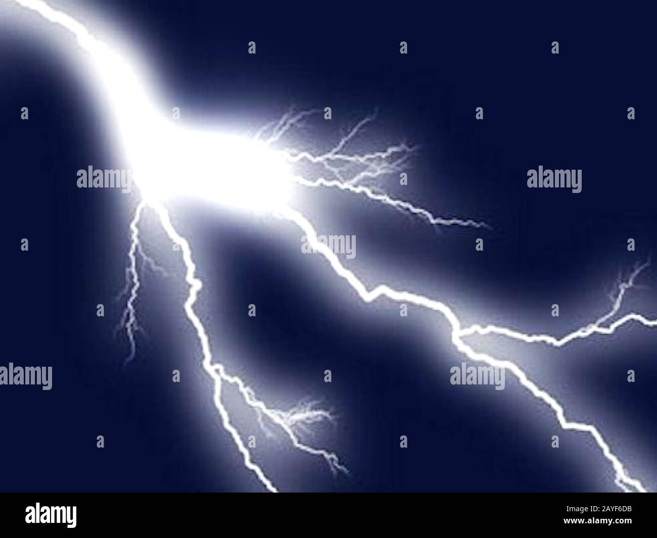 flashes of lightning in the night sky Stock Photo
