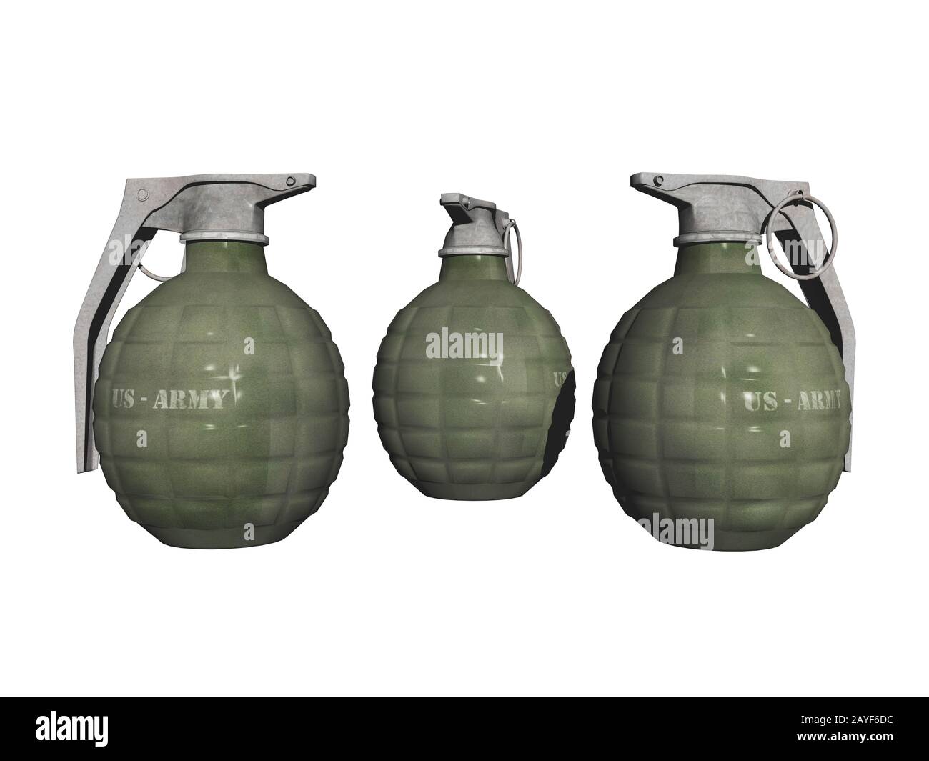 Hand grenades with locking ring Stock Photo