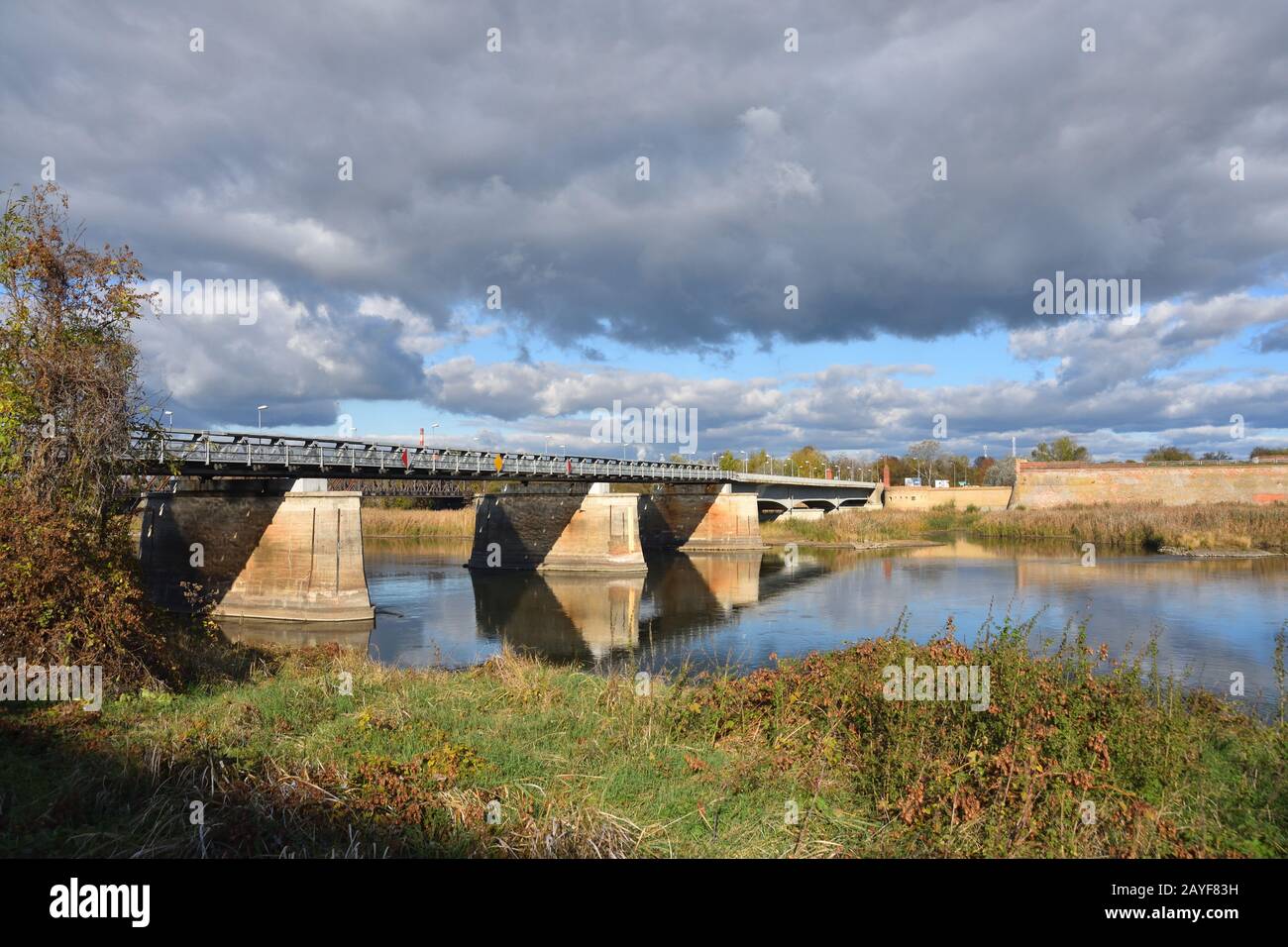 View over the river Oder Stock Photo