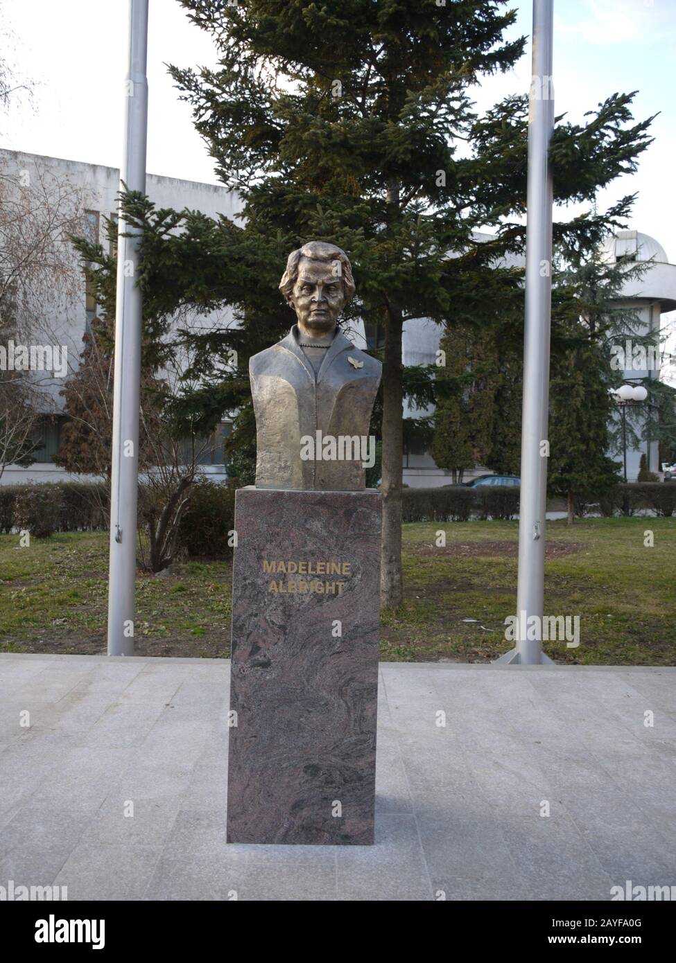 Monument for Madeleine Albright in Pristina, Kosovo Stock Photo