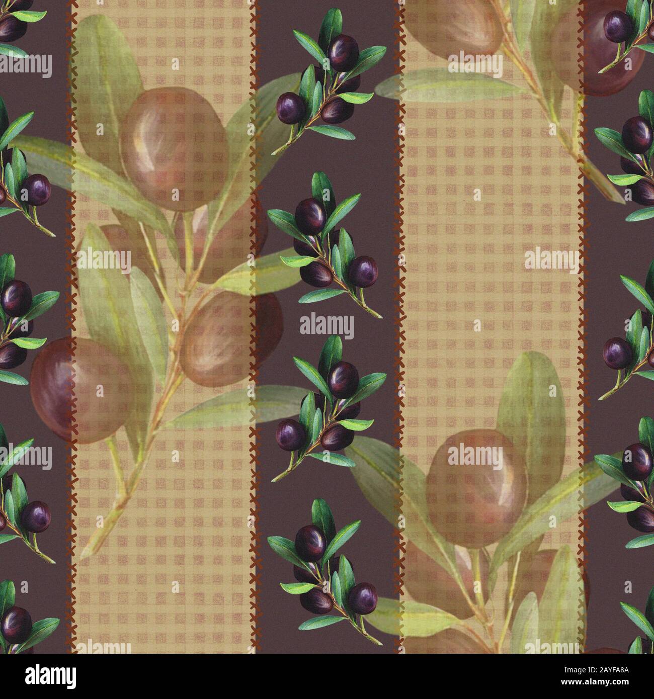 Brown and purple olive pattern Stock Photo - Alamy