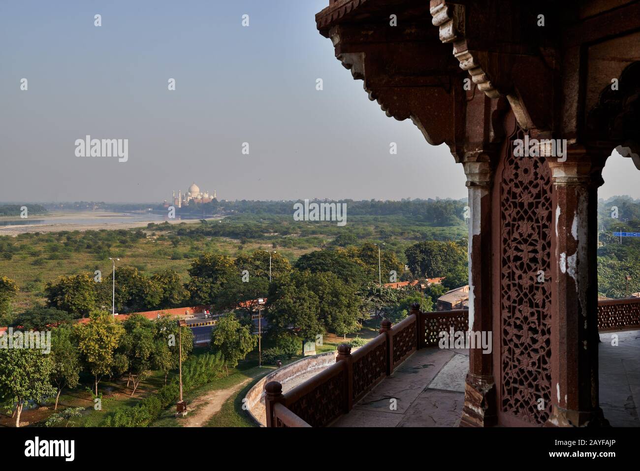 view from Agra Fort to Taj Mahal, Agra, Uttar Pradesh, India Stock