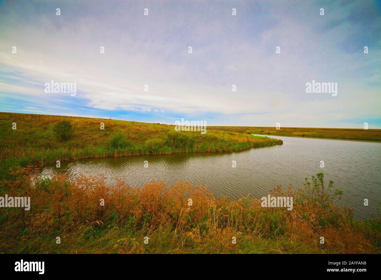 summer landscape with river, sky and surrounding plants Stock Photo - Alamy