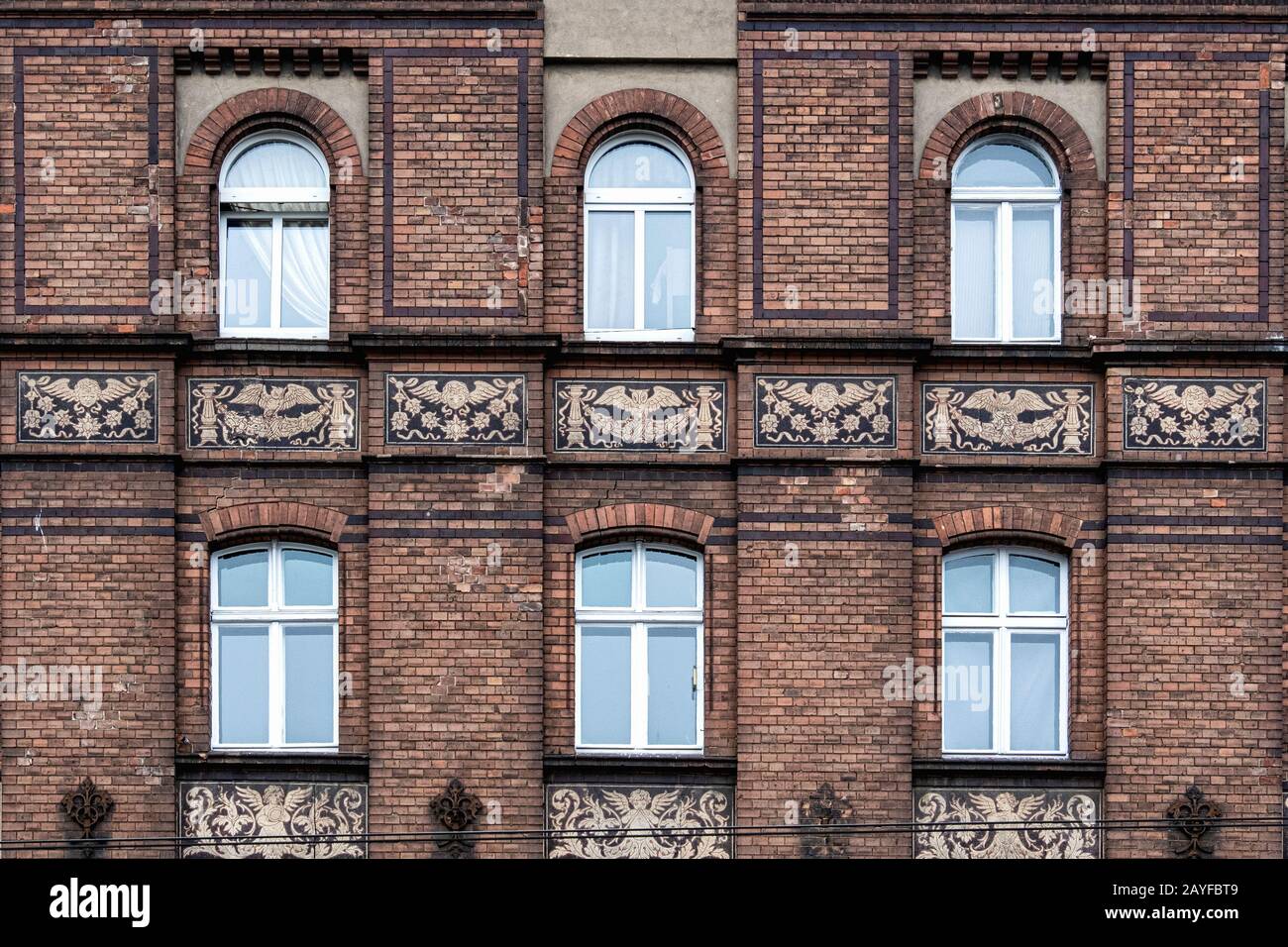 Historic old 19th century apartment building exterior was former residential building for court officials,Georgenstraße 45, Berlin-Mitte, Germany. Stock Photo