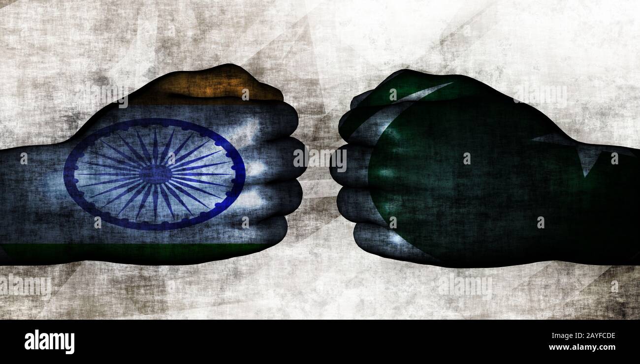 India Vs Pakistan Political Conflict And Disputes Concept Stock Photo ...