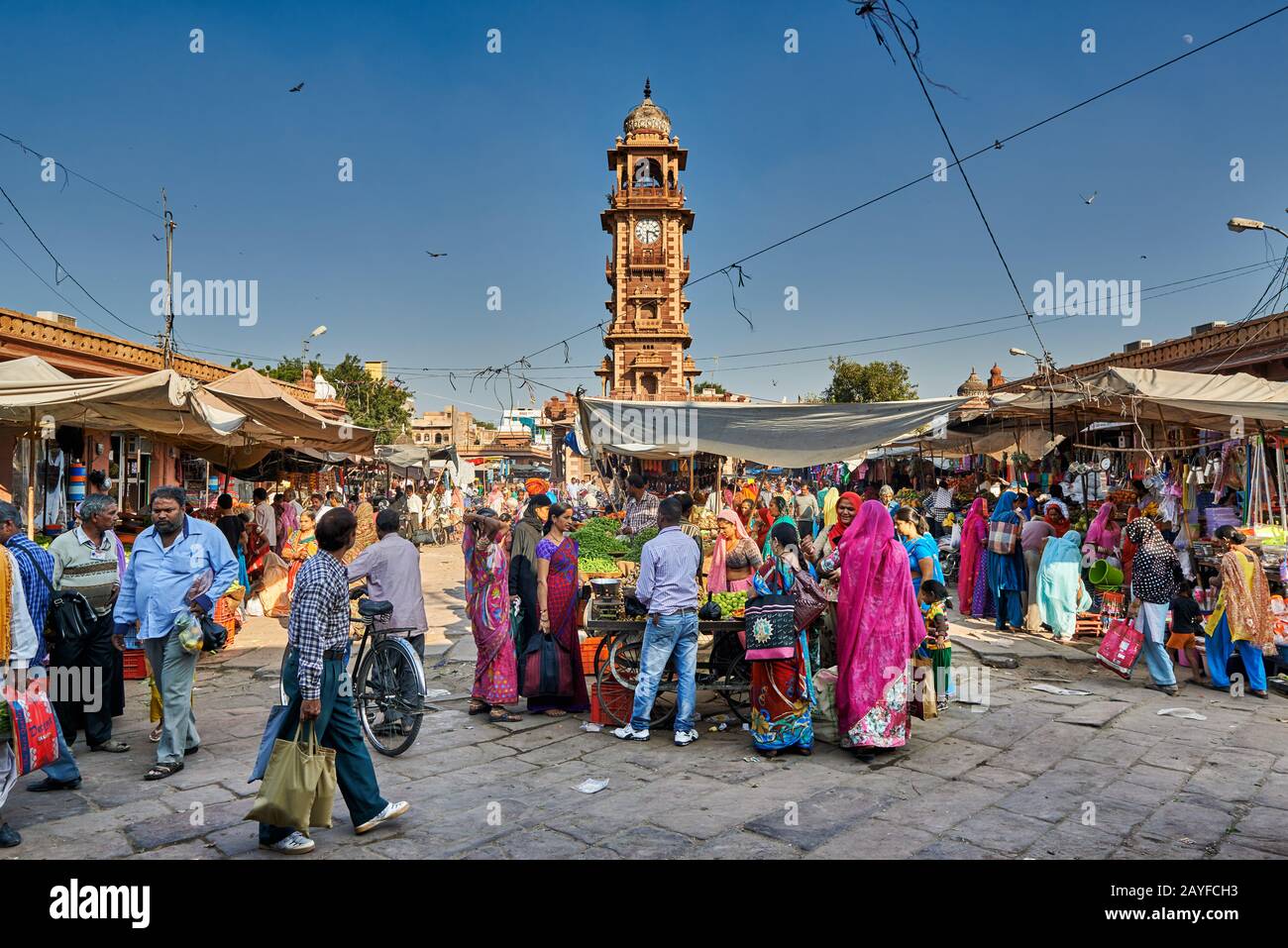 Clock Tower of Jodhpur, Rajasthan, India Stock Photo