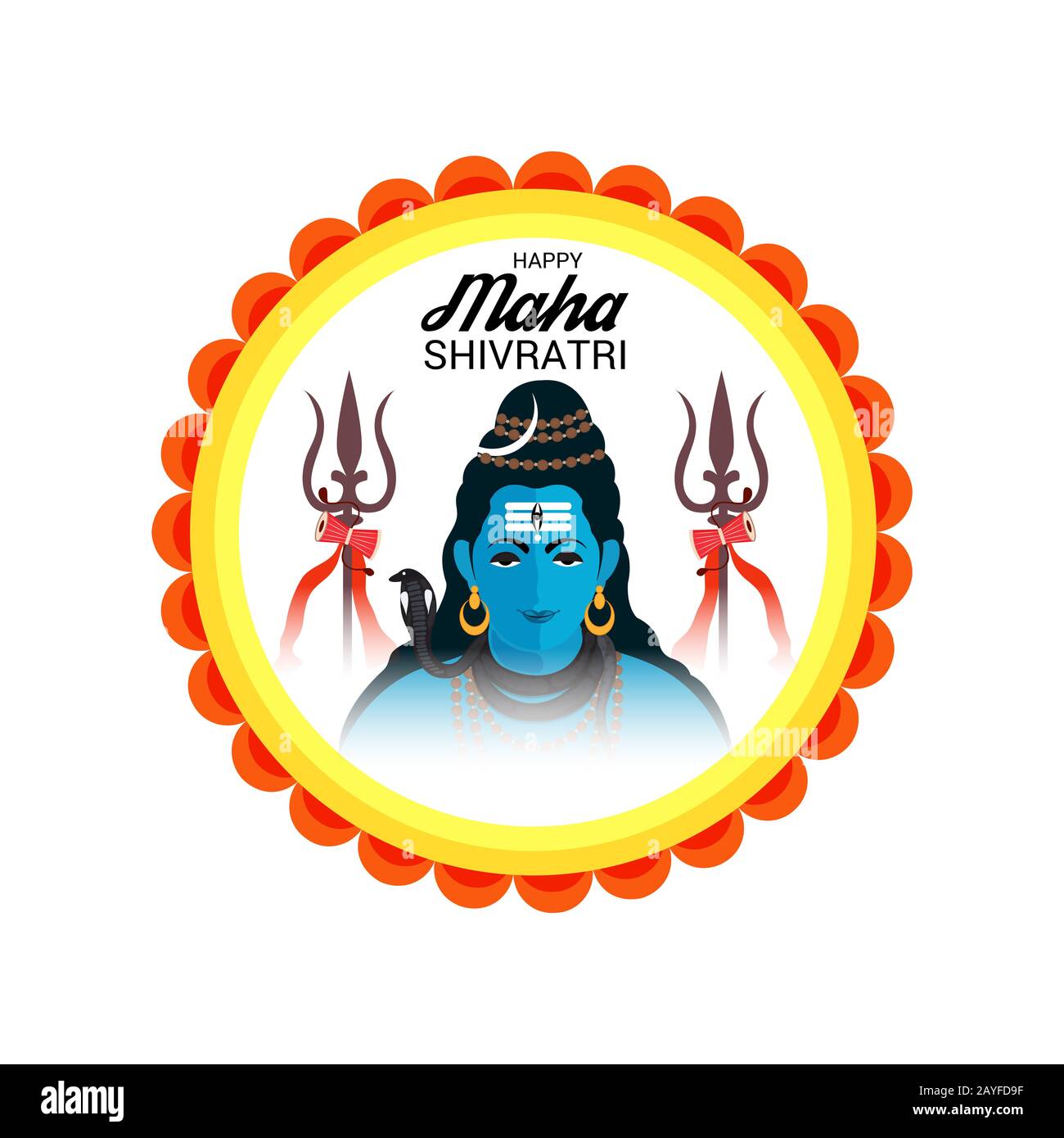 Vector illustration Of a Background for Hindu Festival Celebrate Of Shiva  Lord,Happy Maha Shivratri with Hindi Text Stock Photo - Alamy