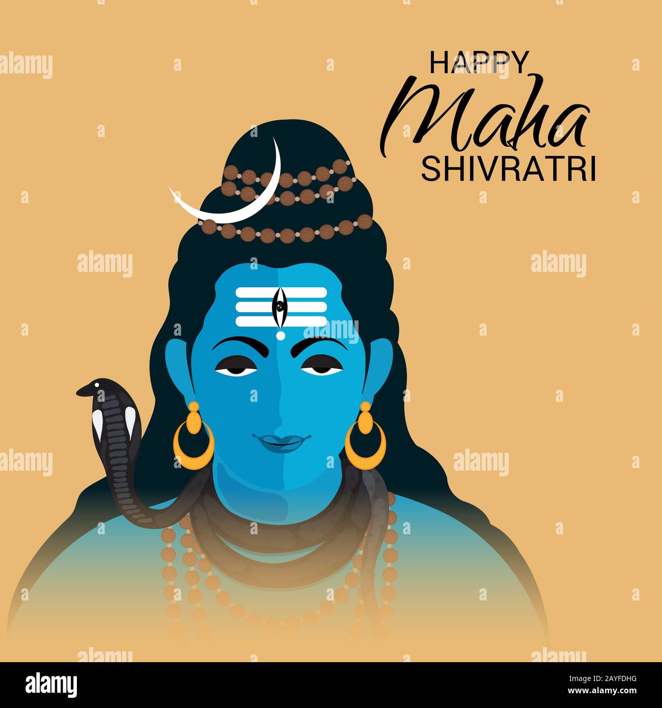 Vector illustration Of a Background for Hindu Festival Celebrate Of Shiva  Lord,Happy Maha Shivratri with Hindi Text Stock Photo - Alamy