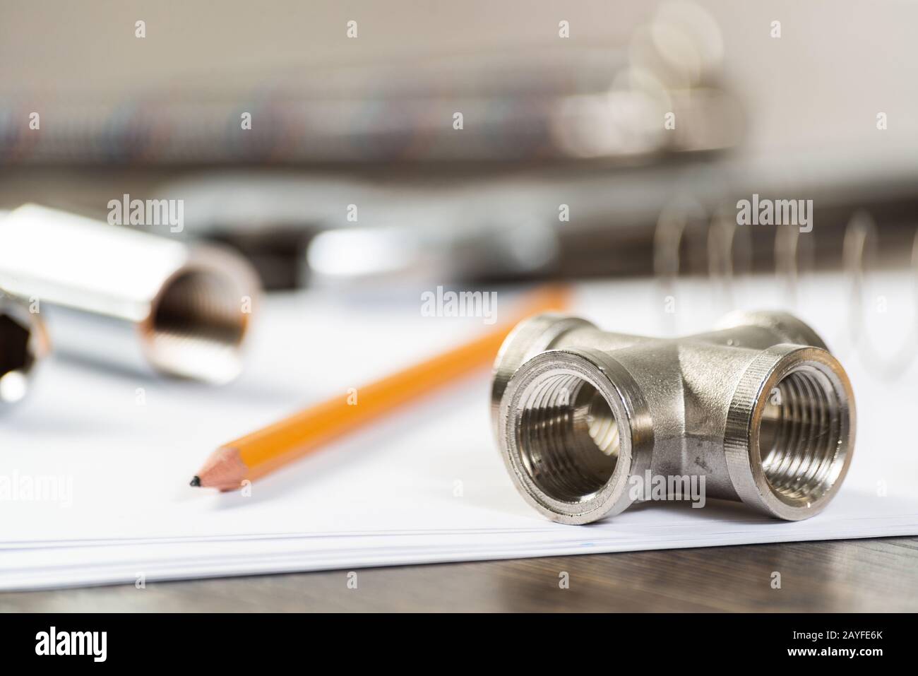 Steel water fittings and connections Stock Photo Alamy