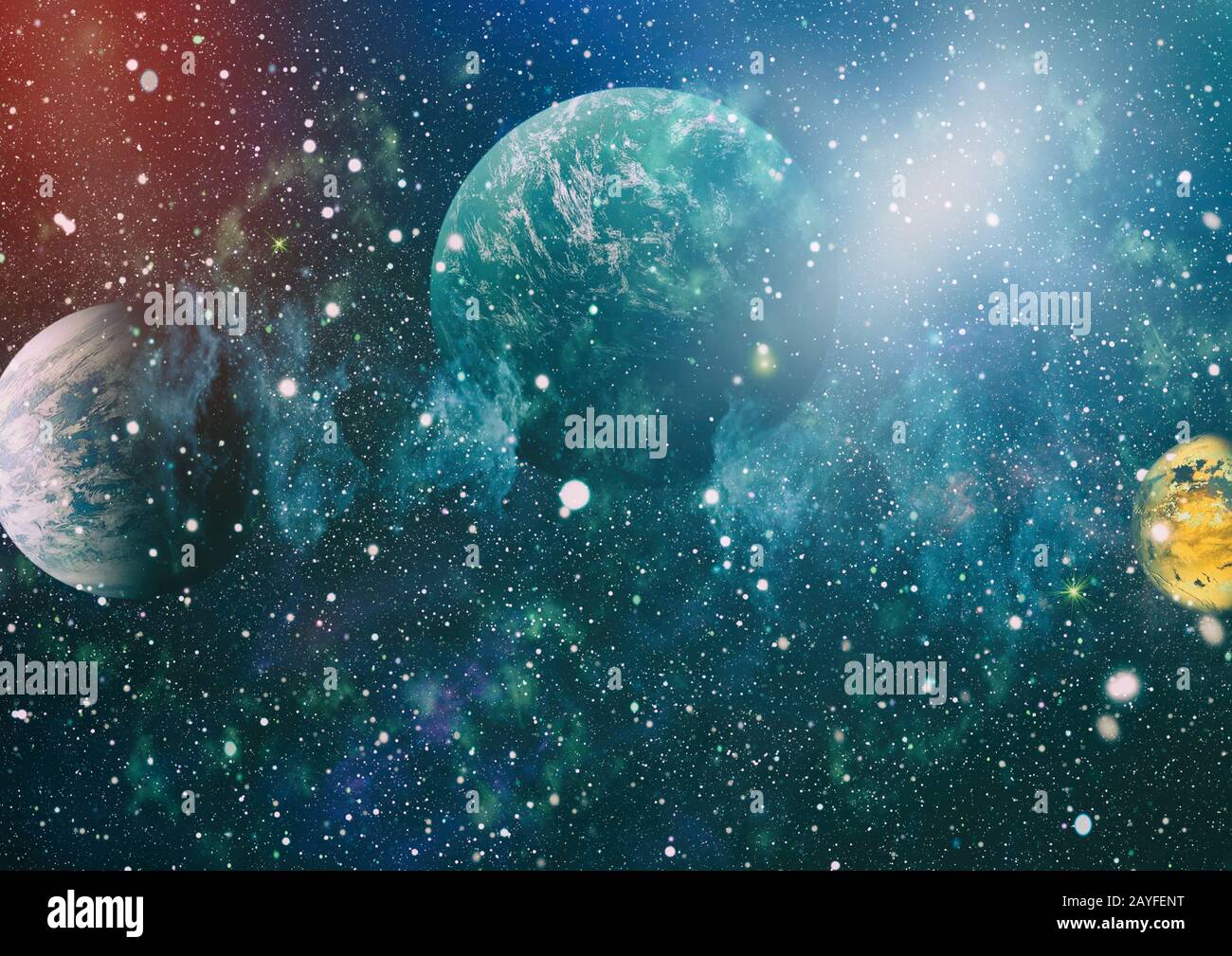 planets, stars and galaxies in outer space showing the beauty of space ...