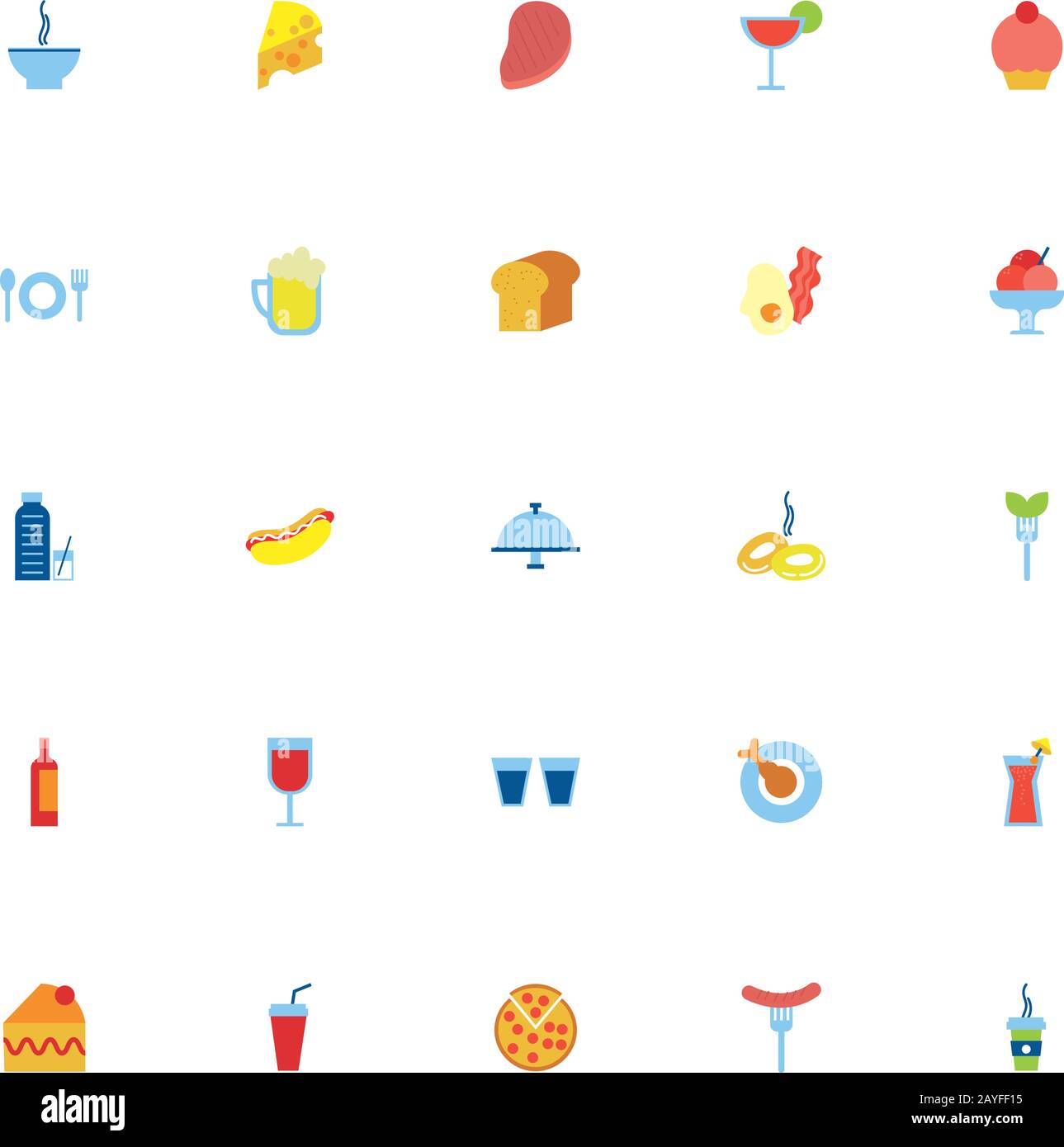 bundle of restaurant set flat icons Stock Vector Image & Art - Alamy