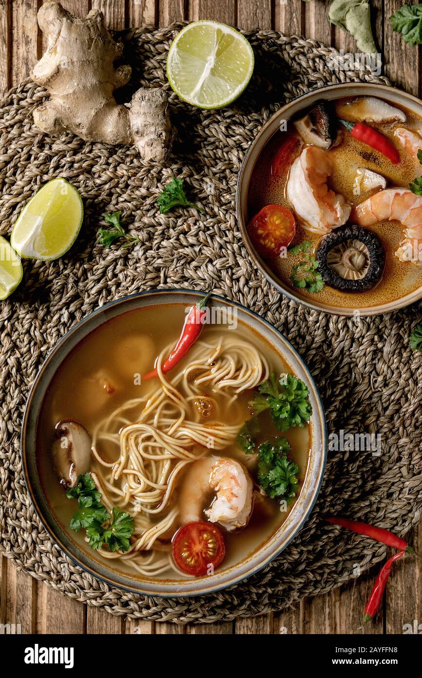 Two spicy asian soups Stock Photo Alamy