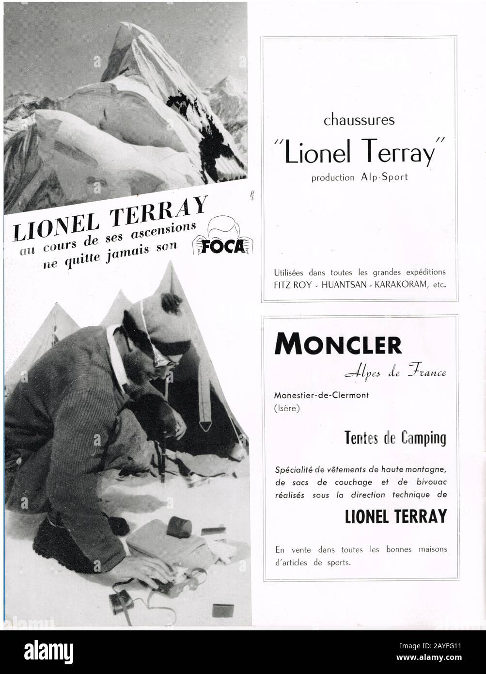 Booklet of the conferences held by french alpinist Lionel terray at his return from the Andes summits, France Stock Photo