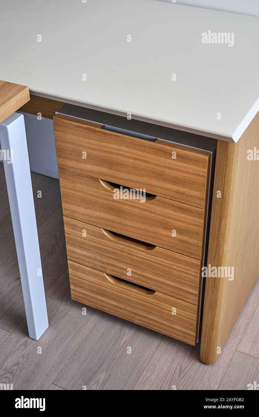 Wooden Office Desk And Storage Cabinet With Drawers Wooden Office