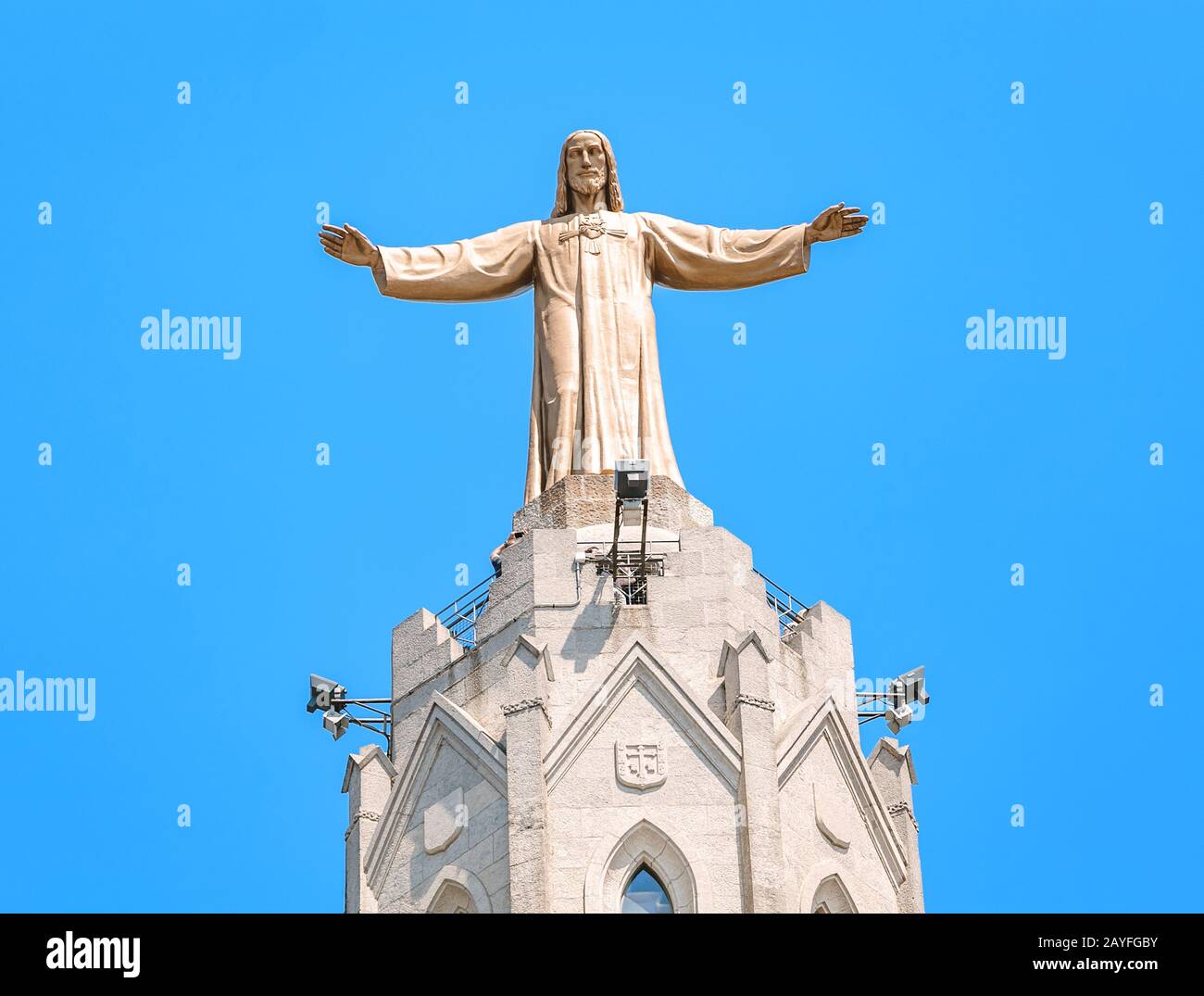 Famous Statue of Jesus Christ with open handed on top of the Church of