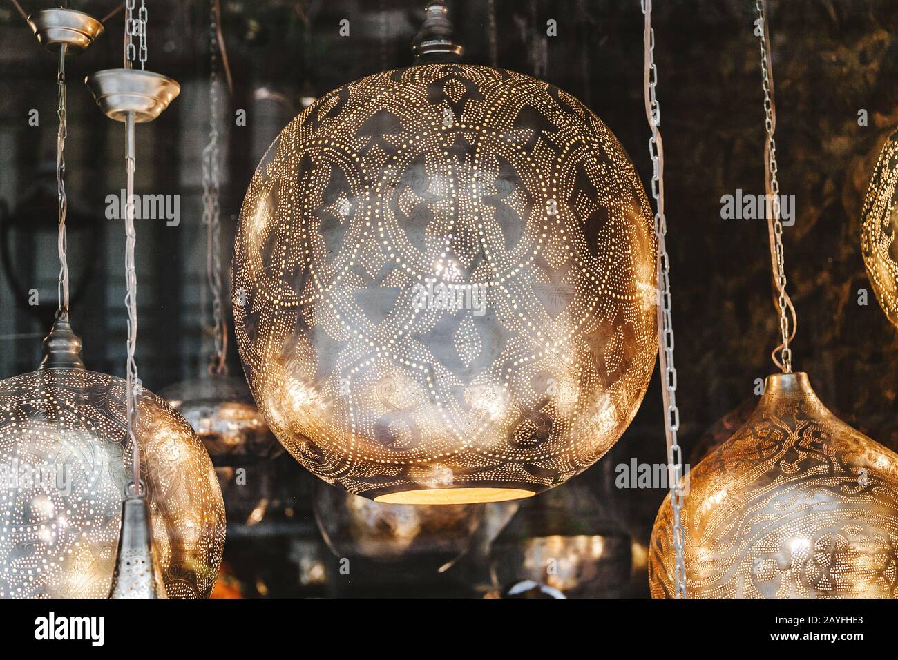 Vintage lanterns yellow lamps hi-res stock photography and images - Alamy