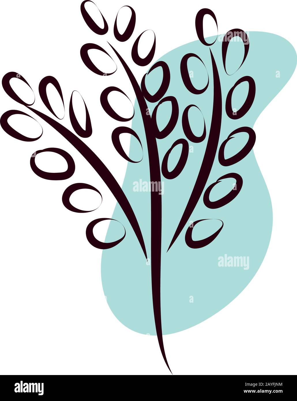 branch with leafs hand draw style Stock Vector Image & Art - Alamy