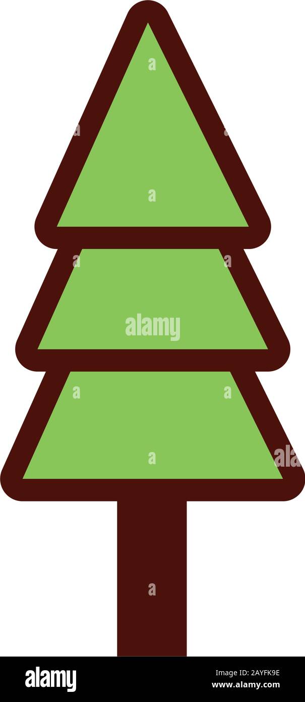 pine tree plant nature flat style icon Stock Vector Image & Art - Alamy