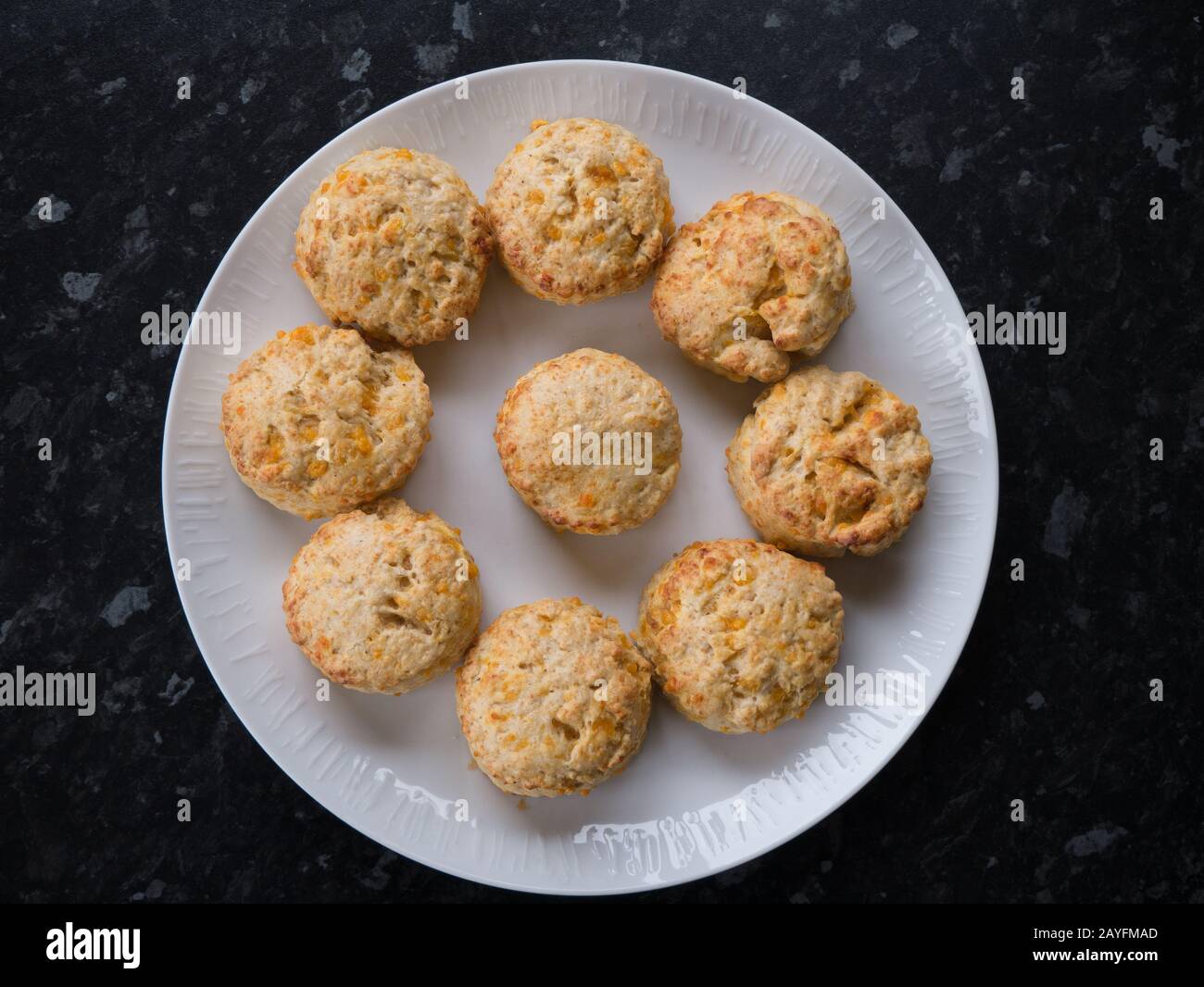 Home-made cheese scones Stock Photo