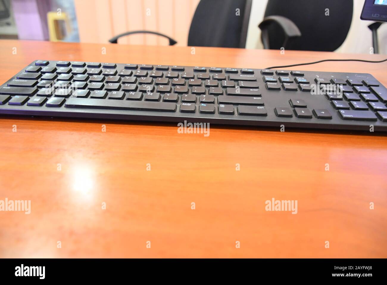 keyboard, office use, business, typing, keyboard on desk, black
