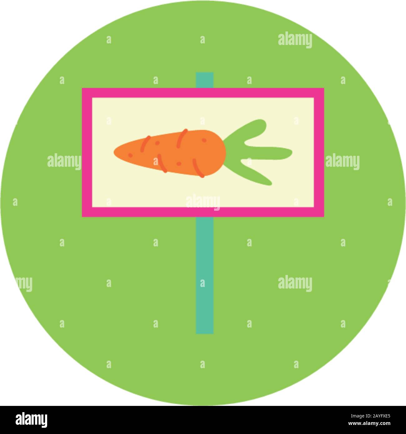 fresh carrot vegetable in banner block and flat style Stock Vector ...