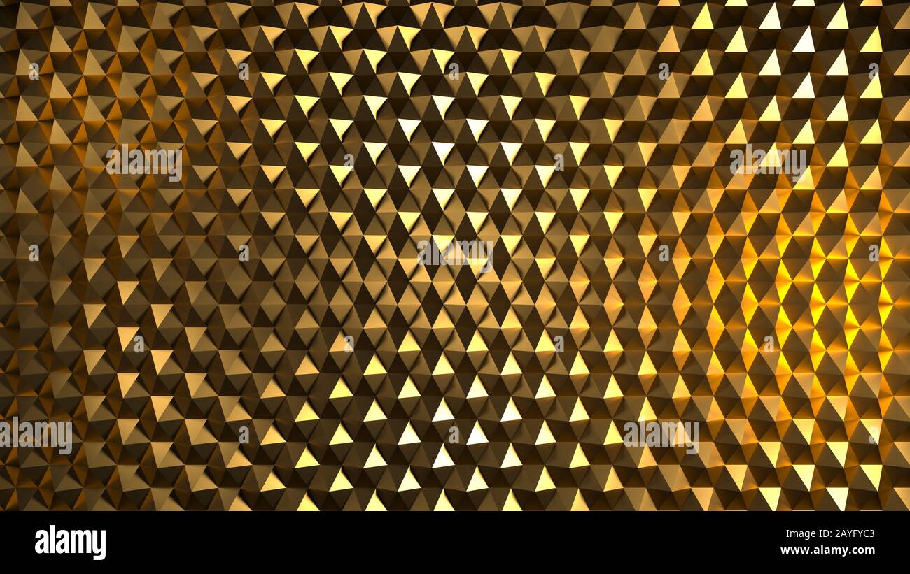 Abstract image of a pattern of yellow hexagons sci-fi Stock Photo