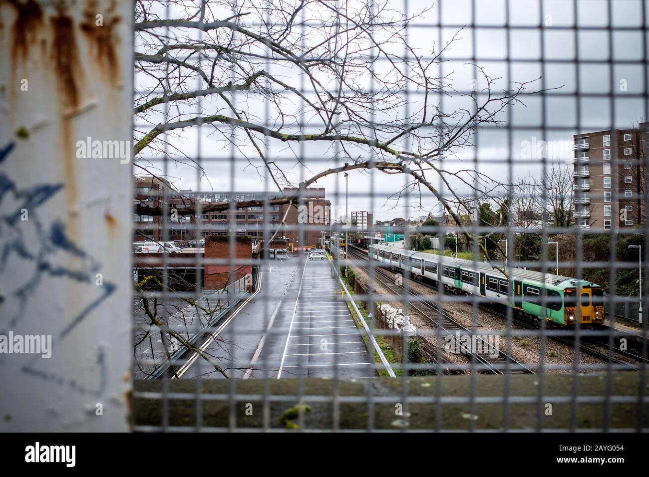A Southern Train leaves Wallington station, in south west London, as