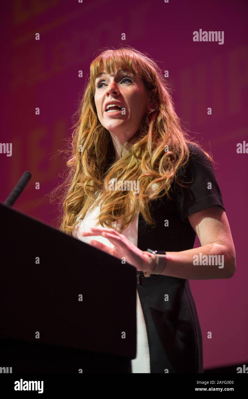 Glasgow, UK. 15th Feb, 2020. UK Labour Party Hustings for the Deputy Leader of the UK Labour Party Leadership 2020. Pictured: Angela Rayner MP Credit: Colin Fisher/Alamy Live News Stock Photo