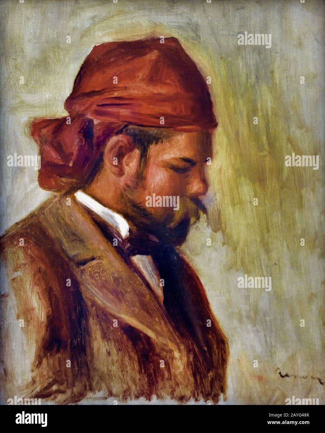 Ambroise Vollard au foulard rouge - Ambroise Vollard with red scarf 1899 by Pierre Auguste Renoir 1841-1919 French Impressionist, France, ( Ambroise Vollard was a French art dealer  ) Stock Photo