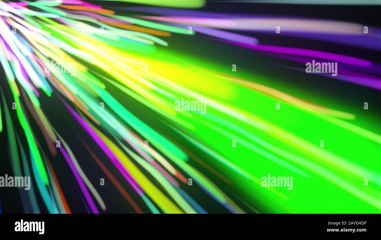 3d rendering a spectacular motion graphics. Multicolored straight and