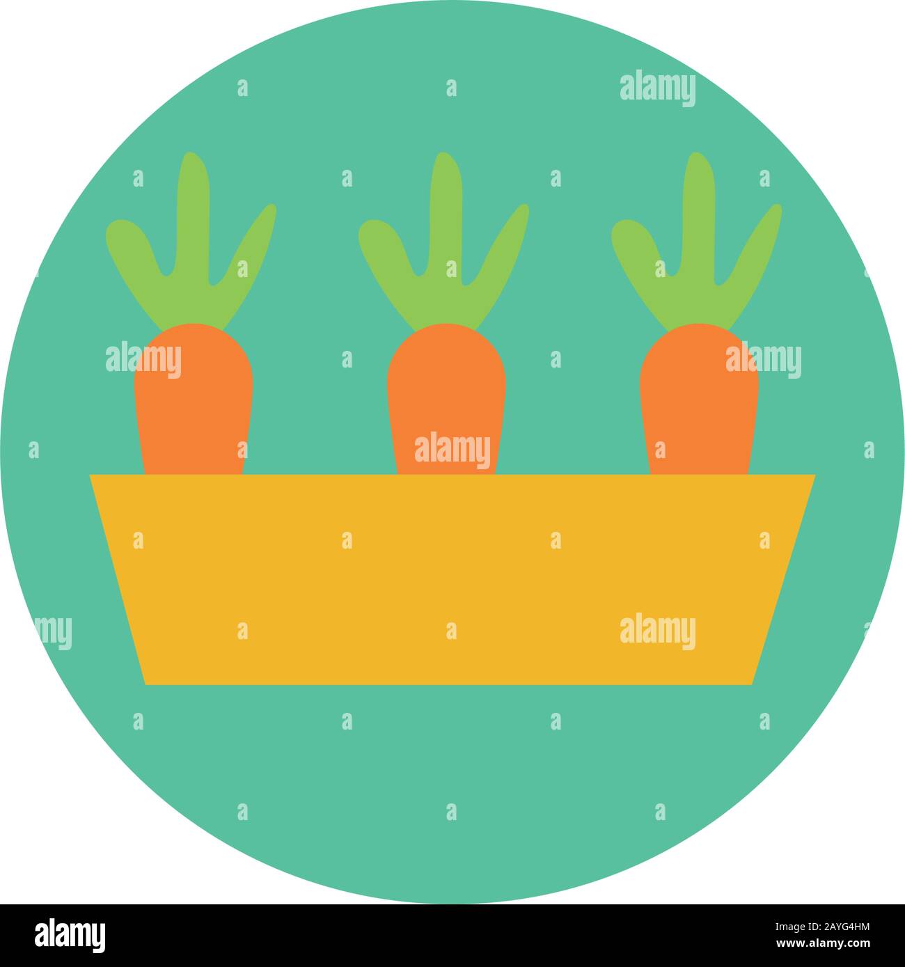 fresh carrots vegetables in pot block and flat style Stock Vector Image ...
