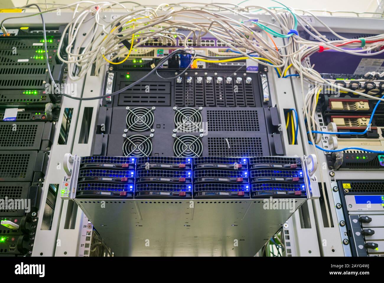 The Cloud Storage Server Is Installed In The Datacenter Rack Concept Of Modern Internet Technologies Stock Photo Alamy