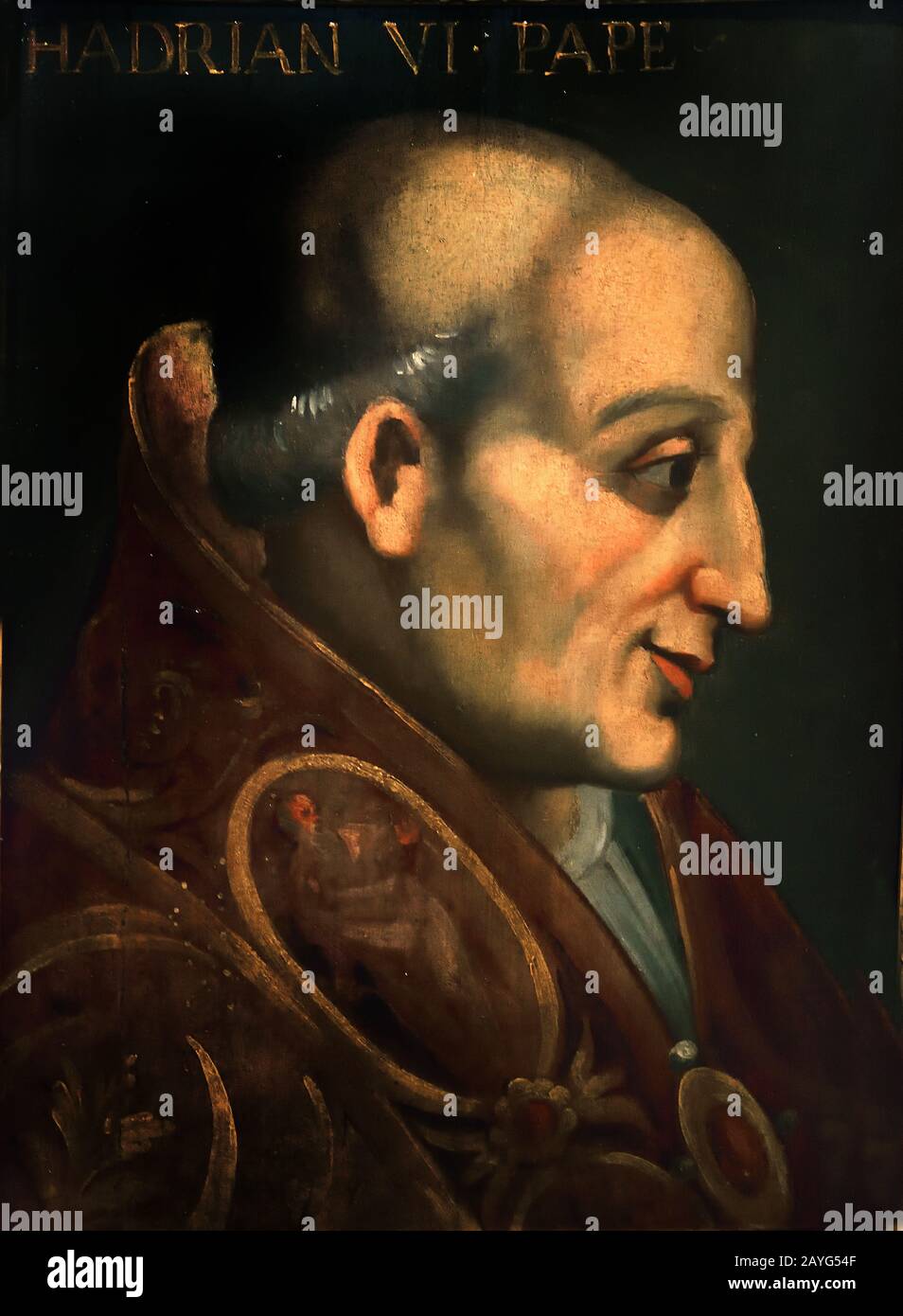 Portrait of Pope Adrien VI  - Pope Adrian VI , 1522, Lefrère Antoine, French, France, Stock Photo