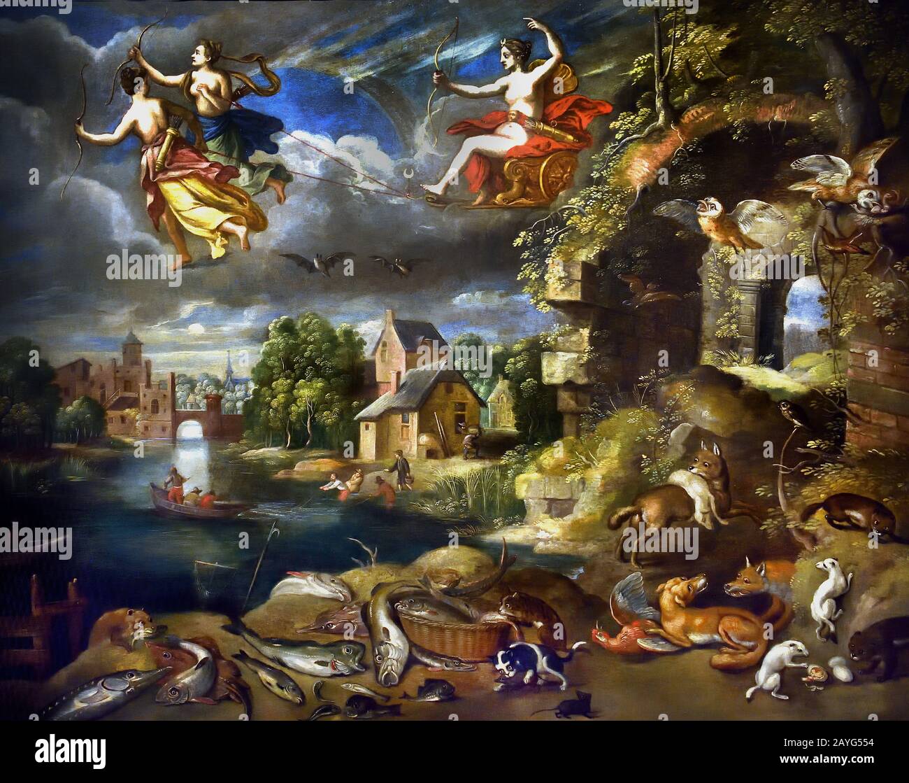 Allegory of the night by Jan Bruegel thé Elder 1568-1625 Flemish Belgian Belgium Stock Photo