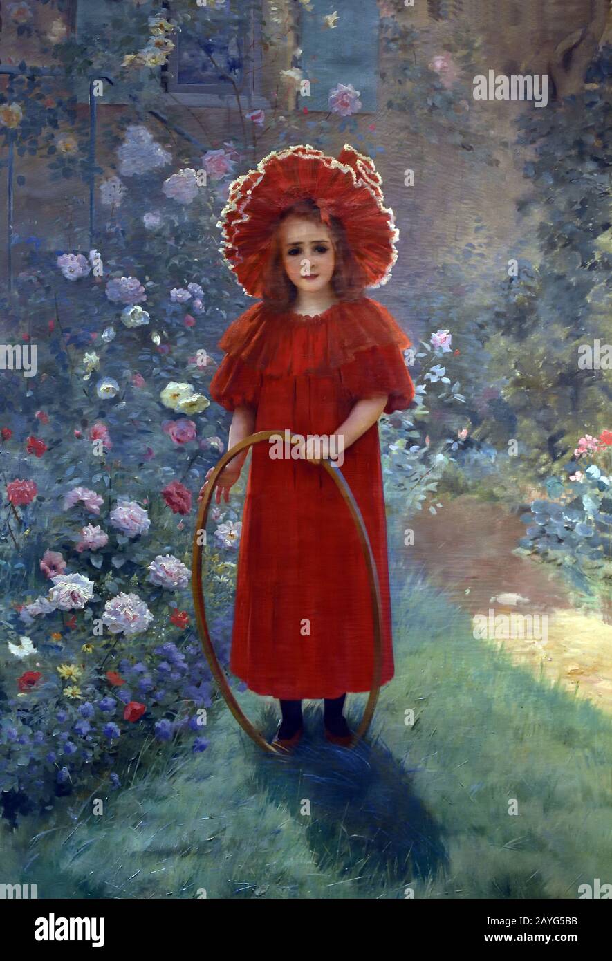 The little girl in red 1895 Brouillet André Pierre Aristide 1857-1914, French, France, Stock Photo