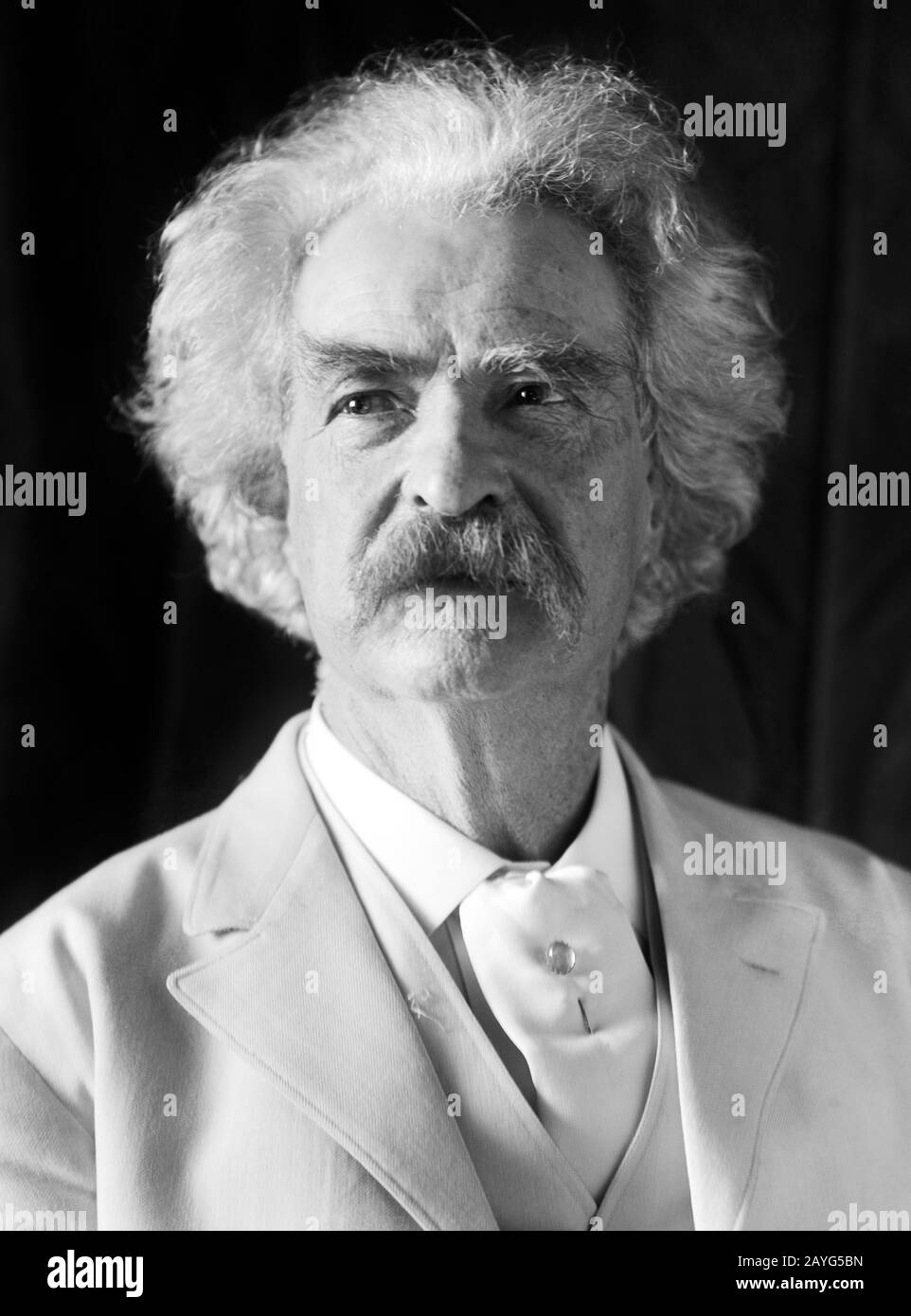 Vintage portrait photo of American writer and humourist Samuel