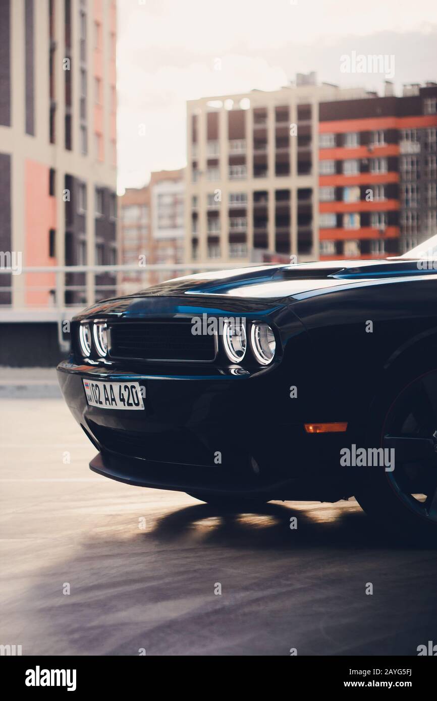 mustang vs mustang gt on Ufa Russia March 14 2018 Black Ford Mustang Gt Convertible Is Parked By The Infinite Long Road Stock Photo Alamy