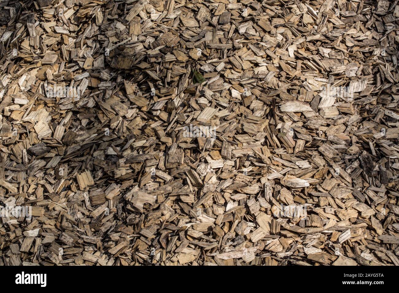 Bark mulch for soil improvement Stock Photo Alamy