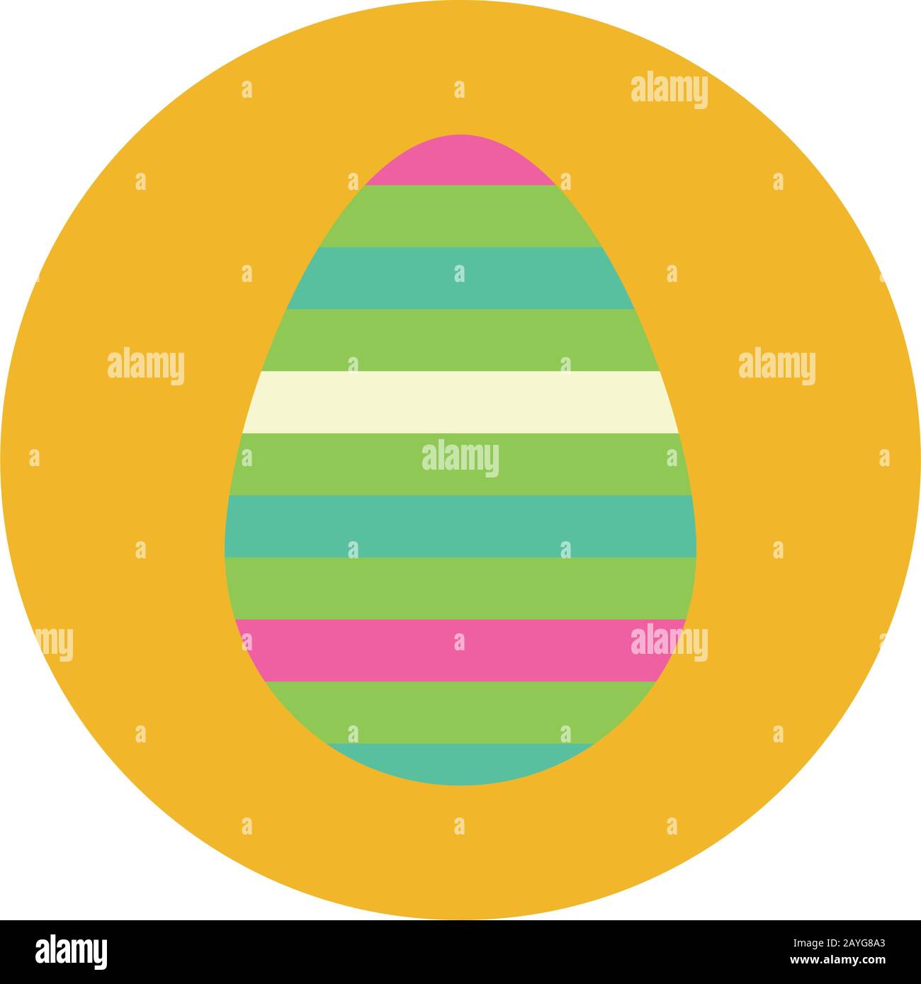 easter egg painted with flowers block and flat style Stock Vector Image ...