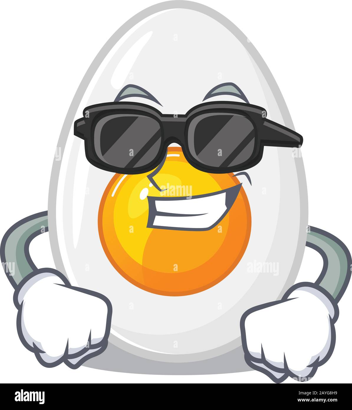 Super cool boiled egg character wearing black glasses Stock Vector ...