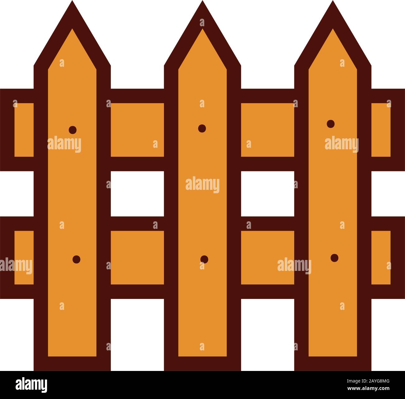 fence wooden farm flat style Stock Vector Image & Art - Alamy