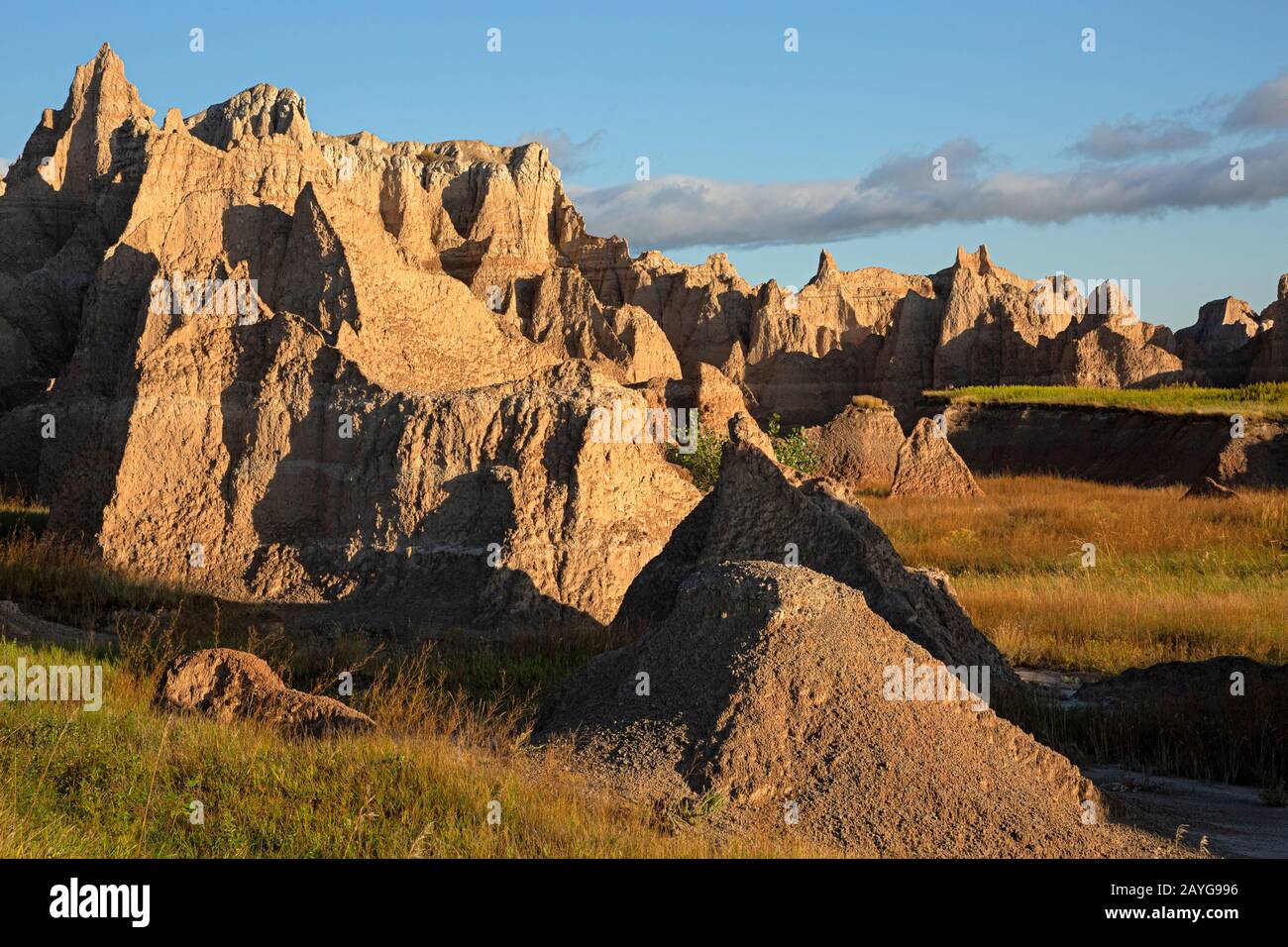SD00110-00...SOUTH DAKOTA - Layered and eroded buttes at Badlands National Park. Stock Photo