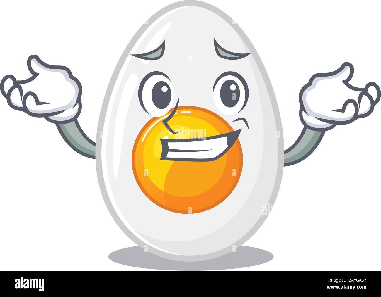 cute Grinning boiled egg mascot cartoon style Stock Vector Image & Art ...
