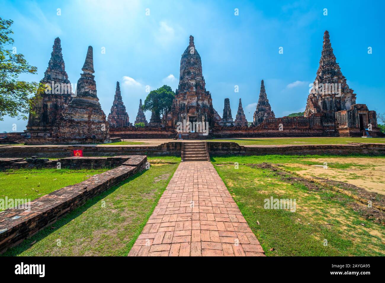 Wat Chaiwatthanaram, Ayutthaya historical park.  Bangkok province, Thailand Stock Photo