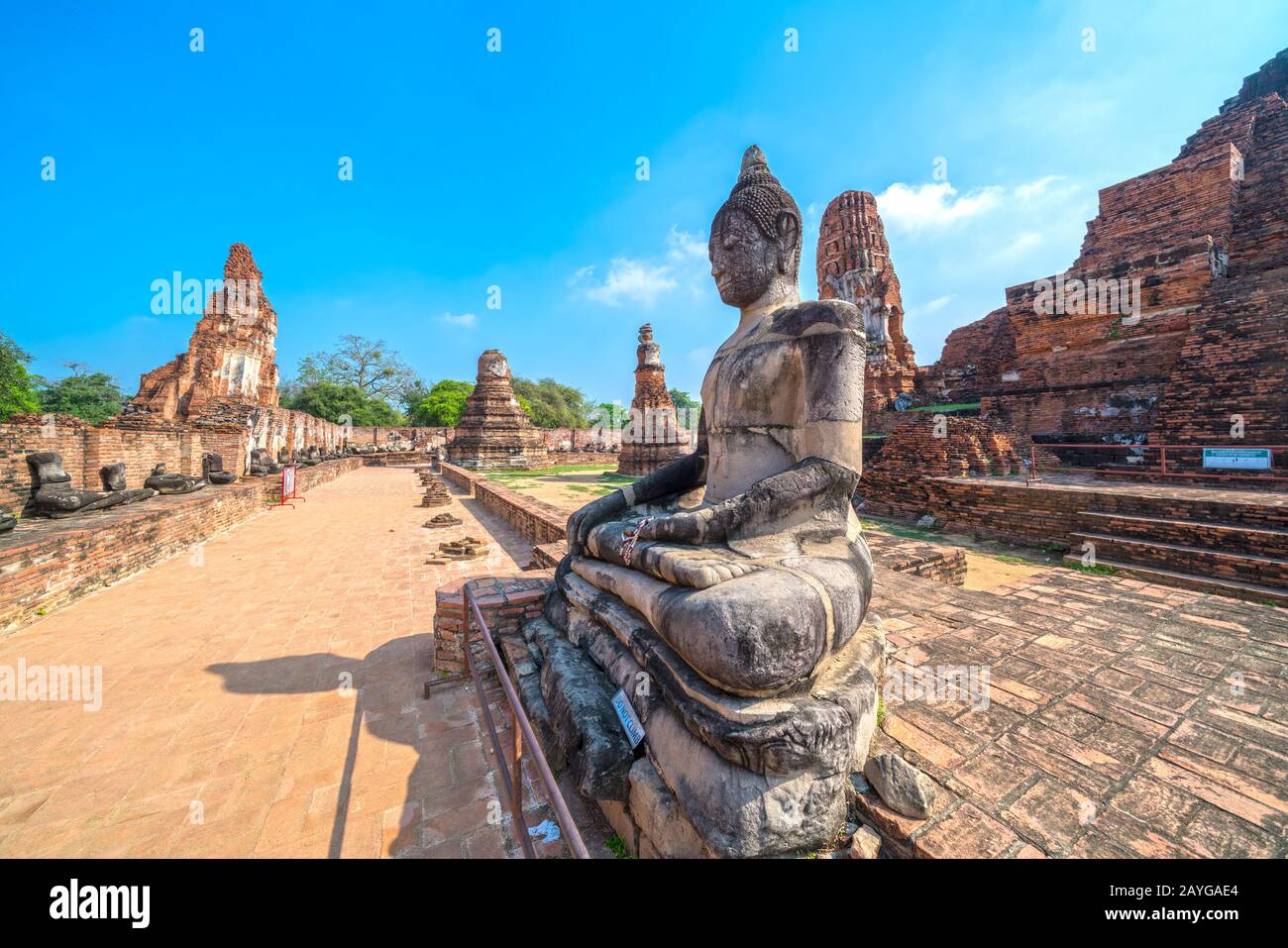 Wat Mahathat Temple, Ayutthaya.  Bangkok province, Thailand Stock Photo