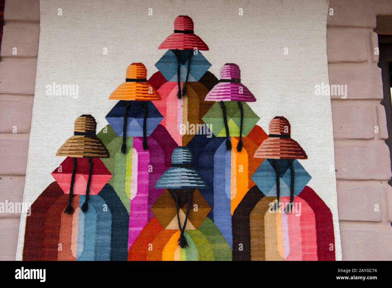 Colorful Woven Wall Hanging For Sale In Uquia A Small Village In The Valley Of Quebrada De Humahuaca Andes Mountains Jujuy Province Argentina Stock Photo Alamy