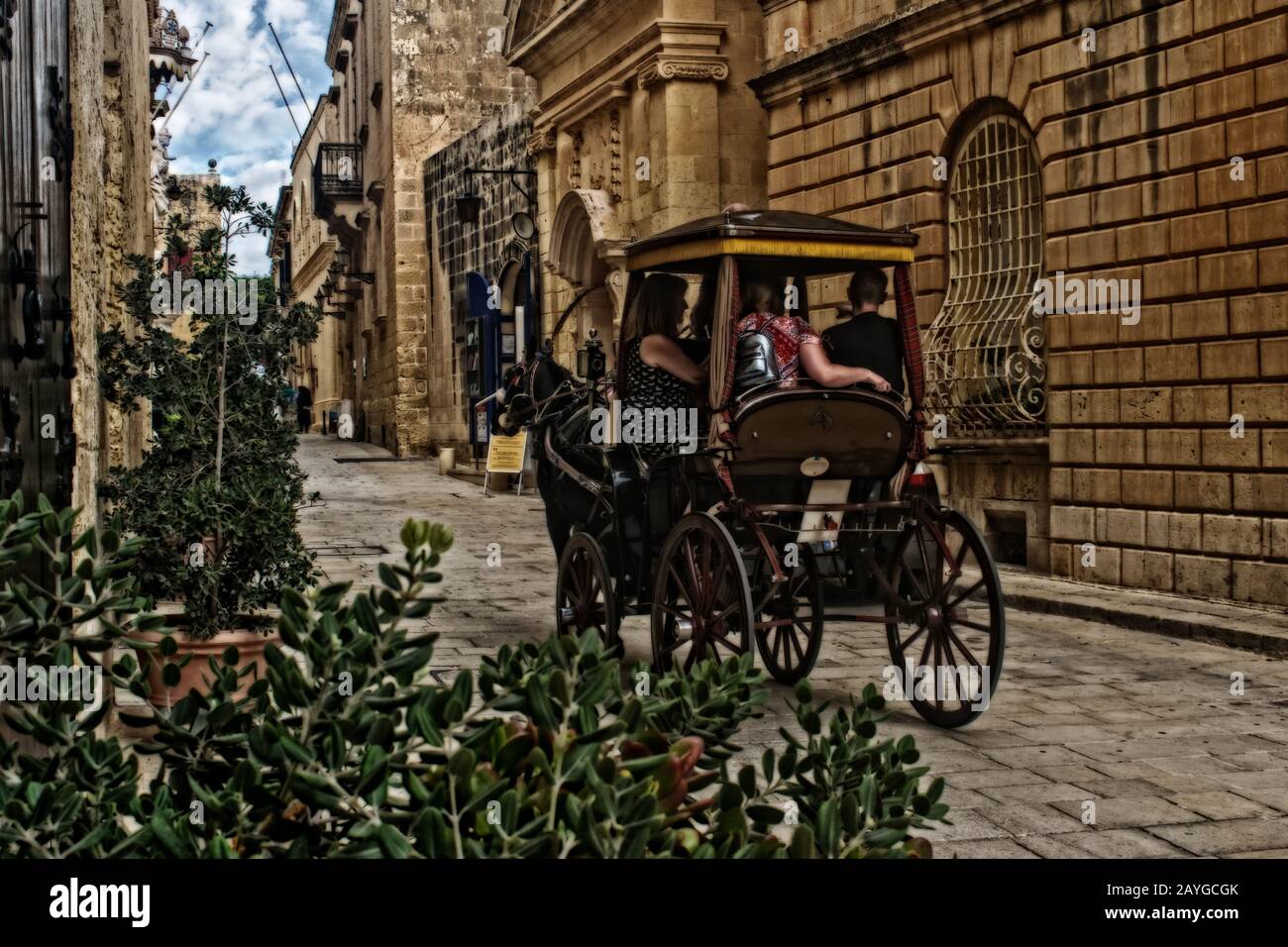 On the Horse Carriage in Mdina, Malta Stock Photo Alamy