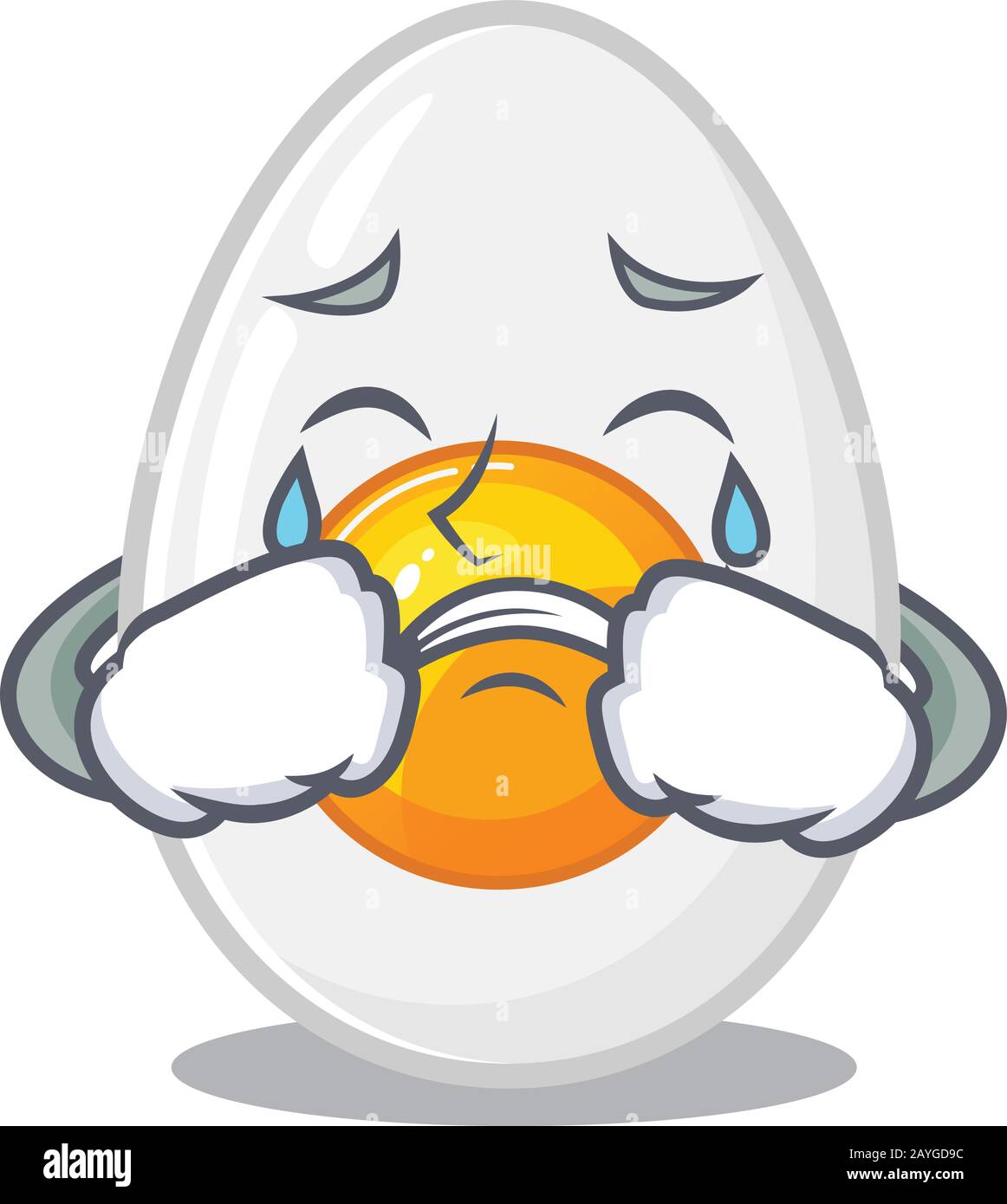 Boiled egg cartoon character concept with a sad face Stock Vector Image &  Art - Alamy