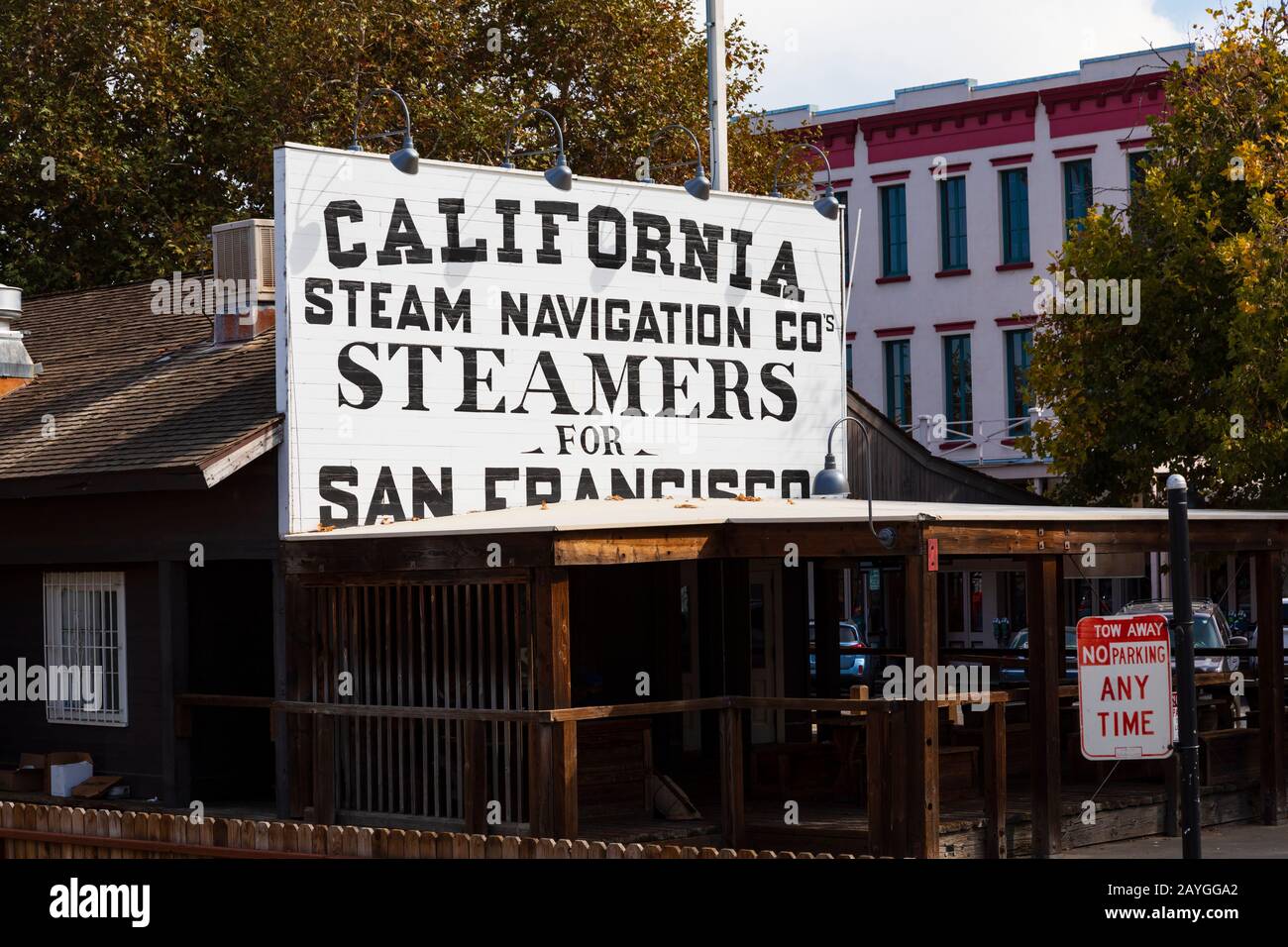 California Steam Navigation Co steamers advertising hoarding, Old Town