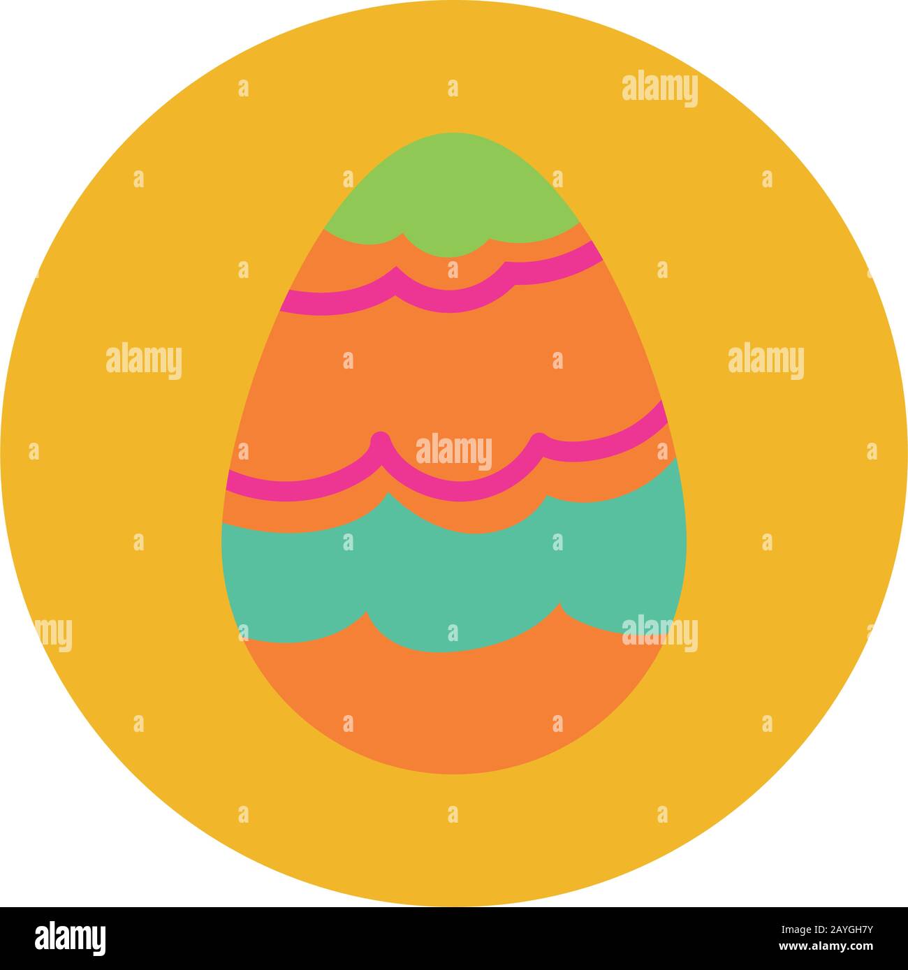 easter egg painted with waves lines block and flat style Stock Vector ...